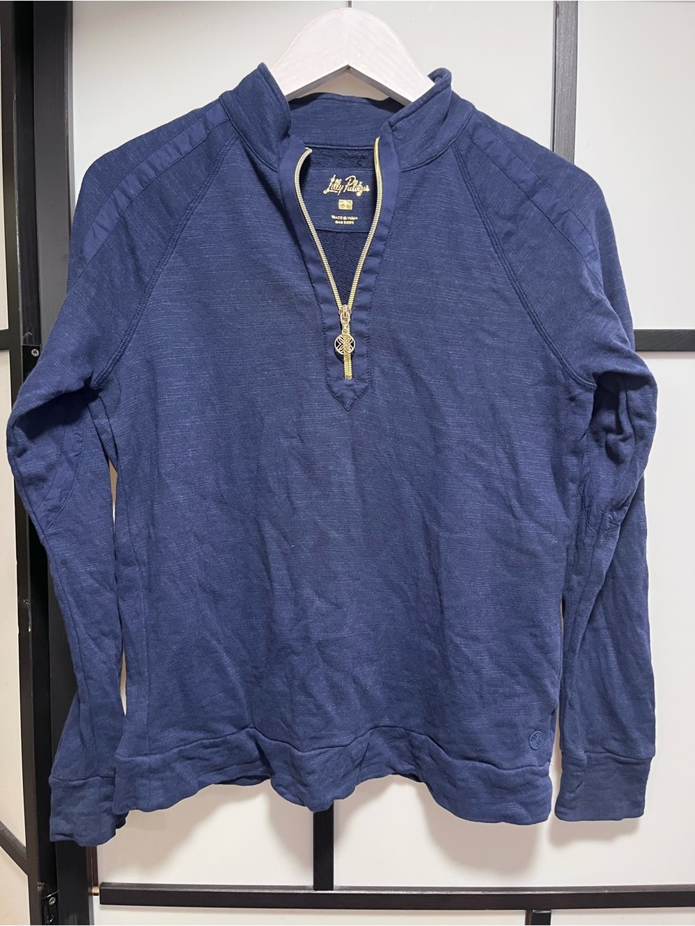 Lilly Pulitzer Luxletic Ashlee Half Zip Pullover Navy Blue XS
